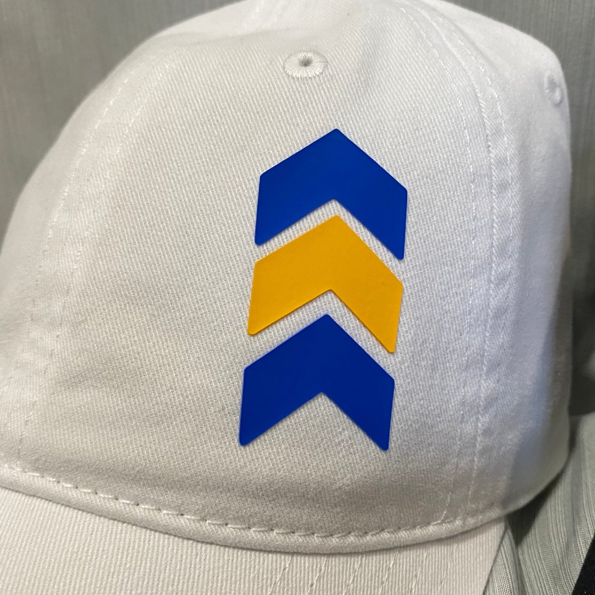 Down Syndrome Awareness Hat - Blue & Yellow Chevron Patch Richardson Hat