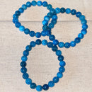 Handmade Blue Apatite bracelet with 8mm natural gemstone beads from Hands of Earth Energy