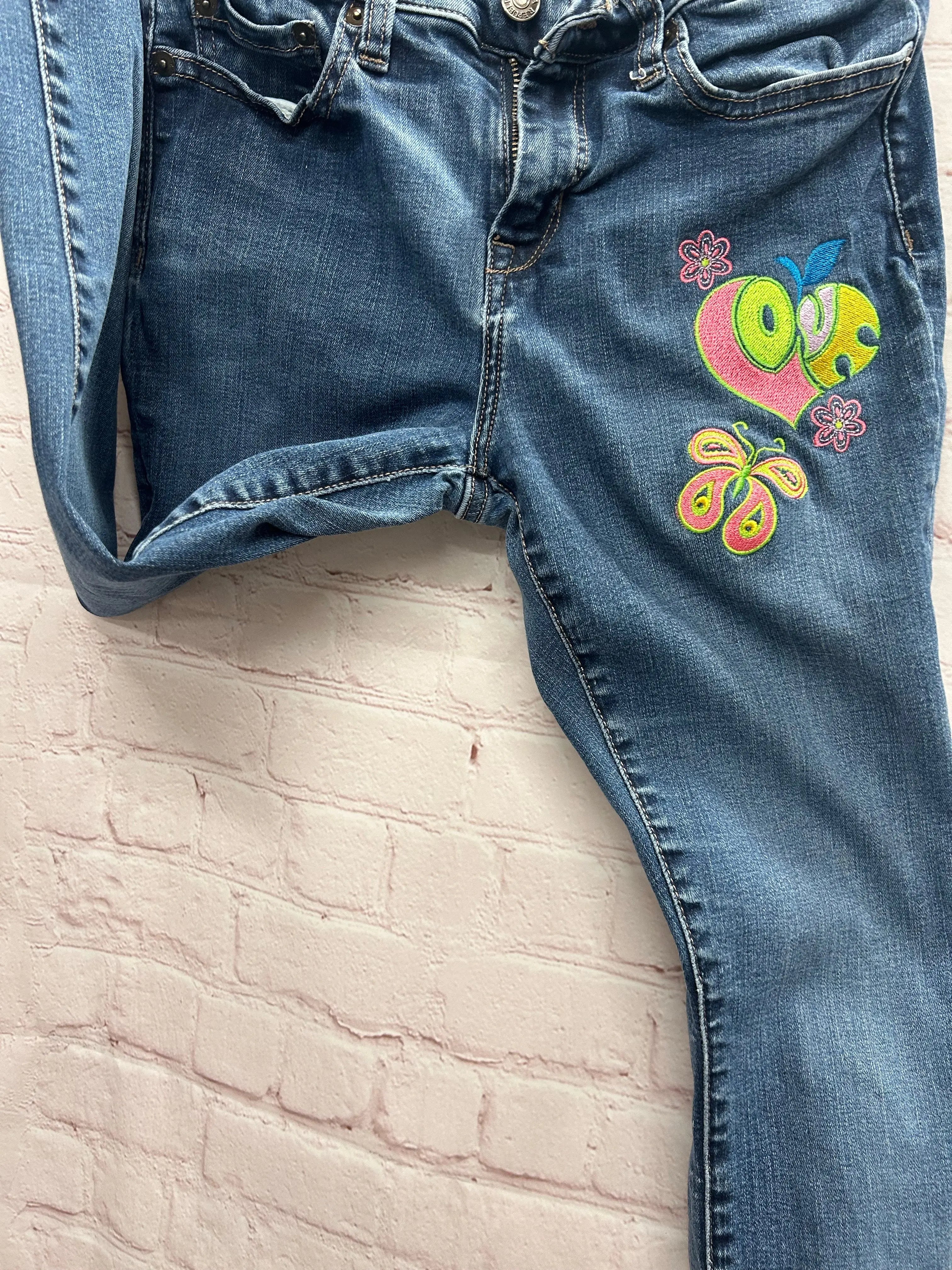Banana Republic Boho Flare Jeans: Upcycled & Unique Size 26/2 from Main Street Collective - Cute Embroidered Design!