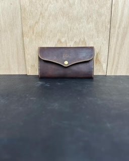 Brown Leather Women's Wallet | Card Slots, Magnetic Clasp | Main Street Collective
