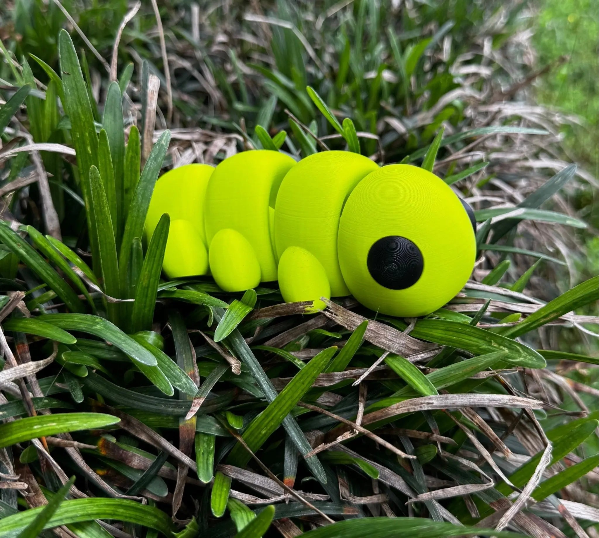 Green Caterpillar Fidget Toy 3D Printed - Sensory, Stress Relief Toy - Handmade Mushroom Lady Co.