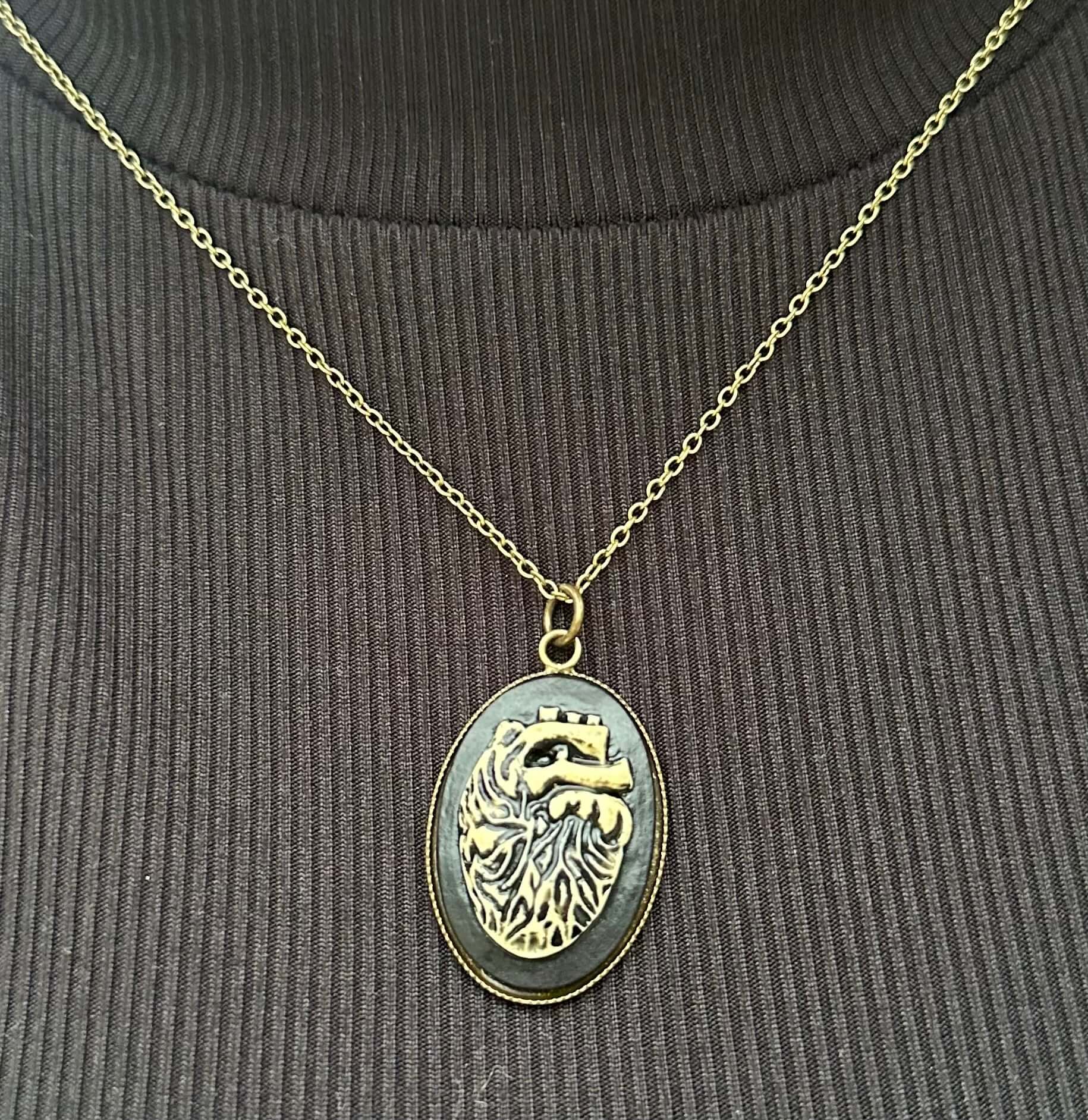 Oval Relic Pendant Necklace with full 16 inch nickel-free chain – handmade in Mississippi