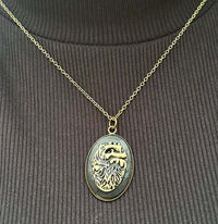 Oval Relic Pendant Necklace with full 16 inch nickel-free chain – handmade in Mississippi