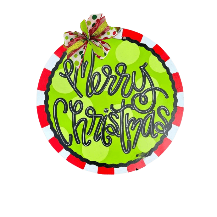 Merry Christmas Polka Dot Door Hanger Decoration - Main Street Collective Paint Night
