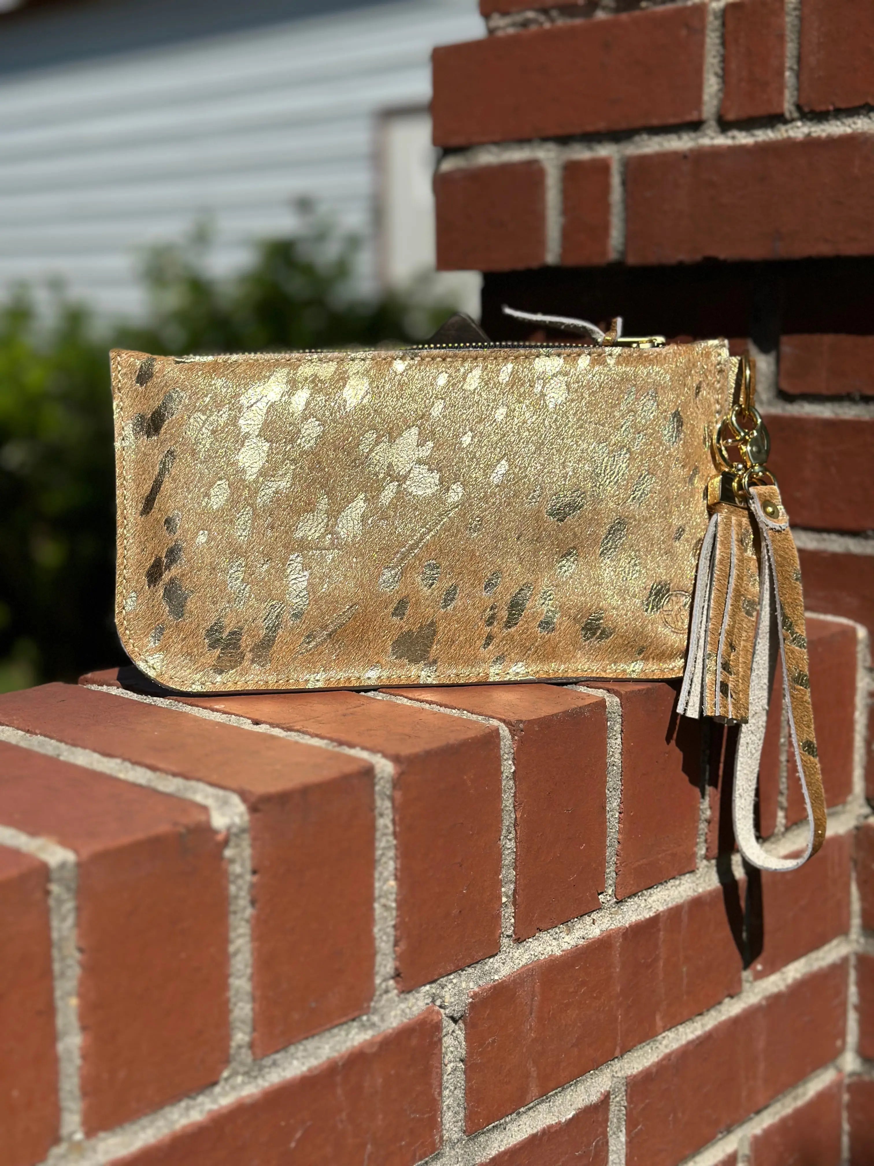 Classic Leather Clutch with Inside Pocket Kw Leatherworks