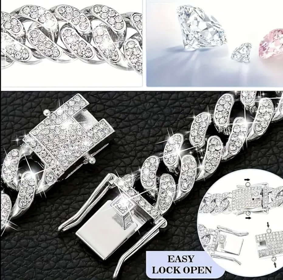 Sparkling Rhinestone Pet Necklace - Silver Chain Jewelry for Dogs & Cats | Coastal Couture