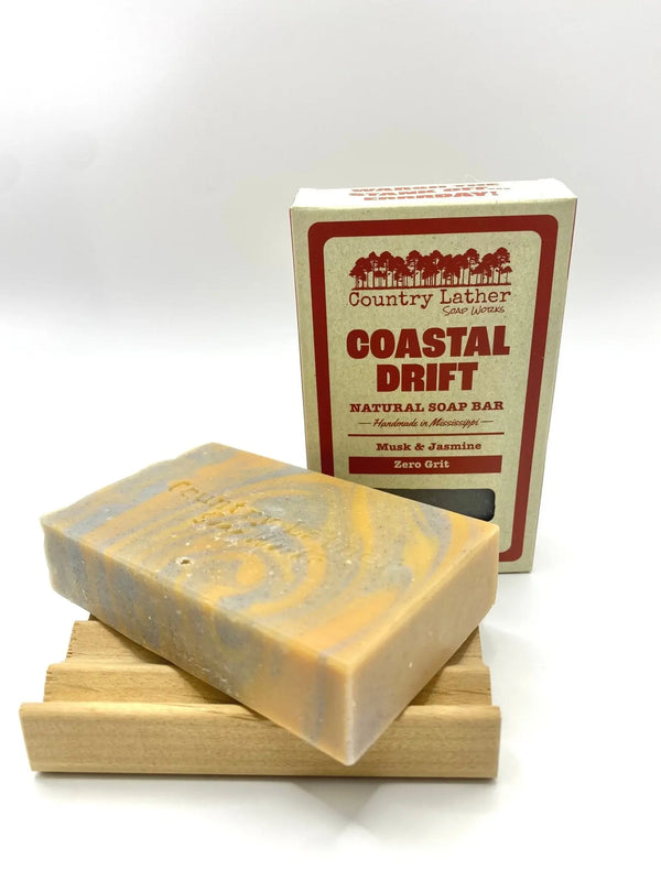 Country Lather Coastal Drift Soap Bar: Handmade Natural Soap, Musk & Jasmine, Mississippi Made
