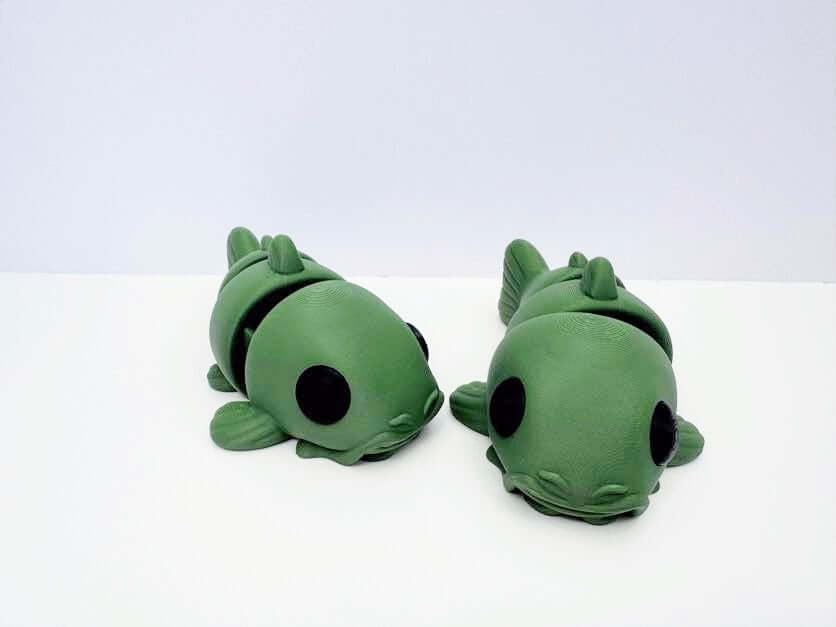 Green Catfish Fidget Toys: 3D Printed Sensory Toys, Handmade in Mississippi
