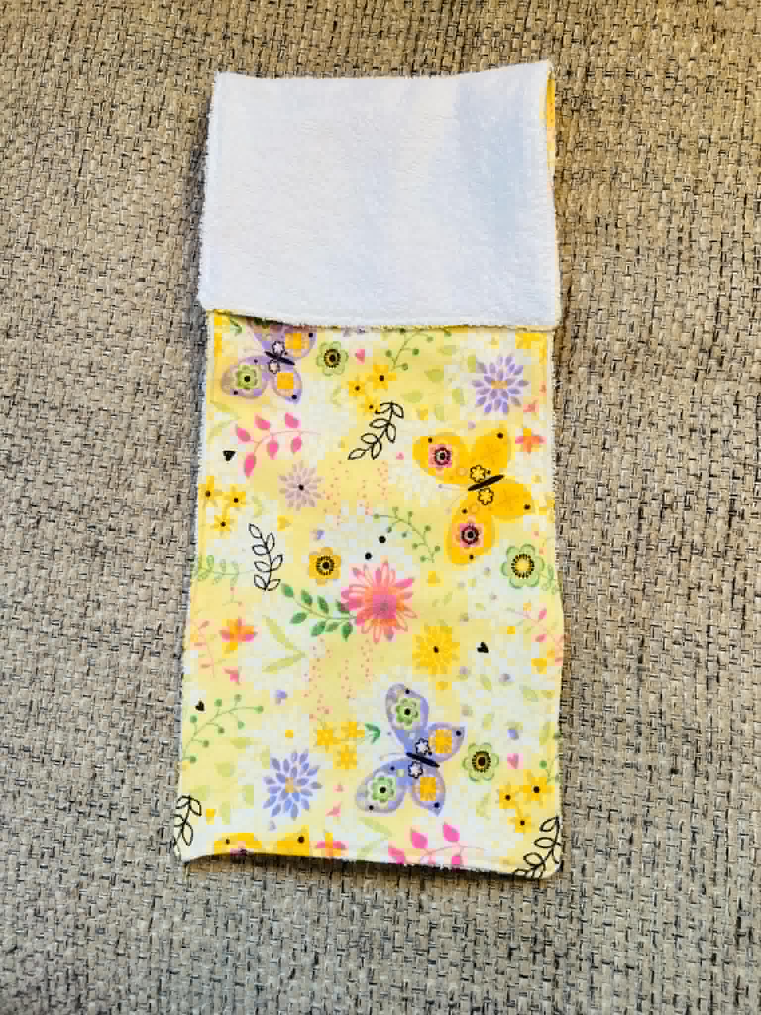 Floral Burp Cloth: Handmade Terry Cloth Baby Bib - Absorbent & Soft