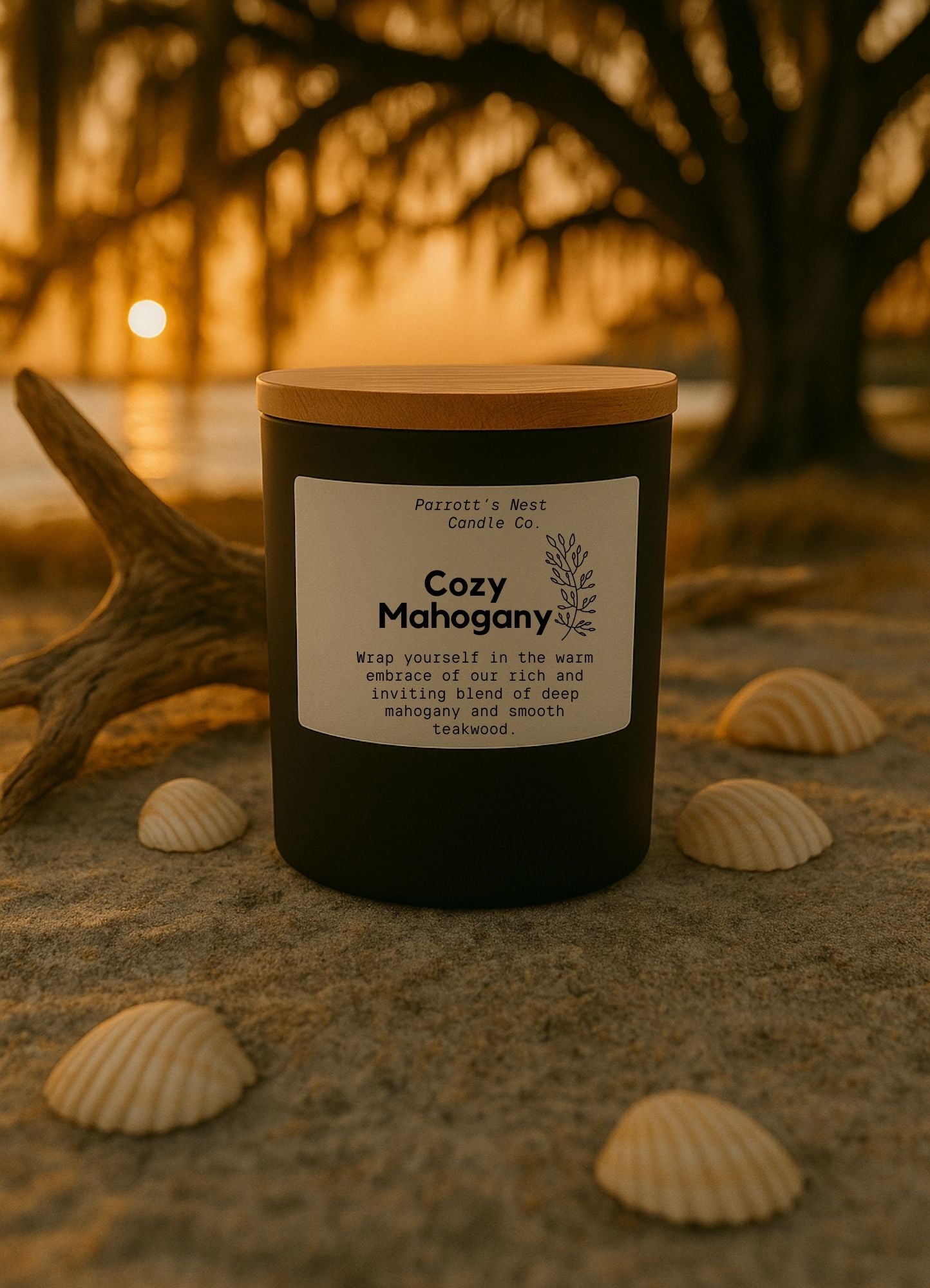 Cozy Mahogany Candle - Parrott's Nest at Main Street Collective - Soy Candle, Mahogany Scent, Teakwood, Hand Poured