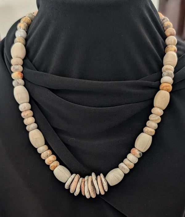 Crazy Lace Agate & Rhodonite Necklace, Handmade Artisan Jewelry