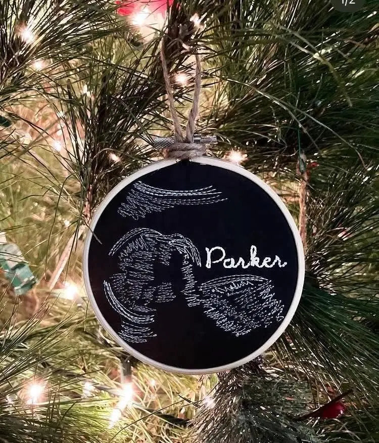 Personalized "Parker" Sonogram Embroidery Ornament for Baby's First Christmas - A Heartfelt Keepsake