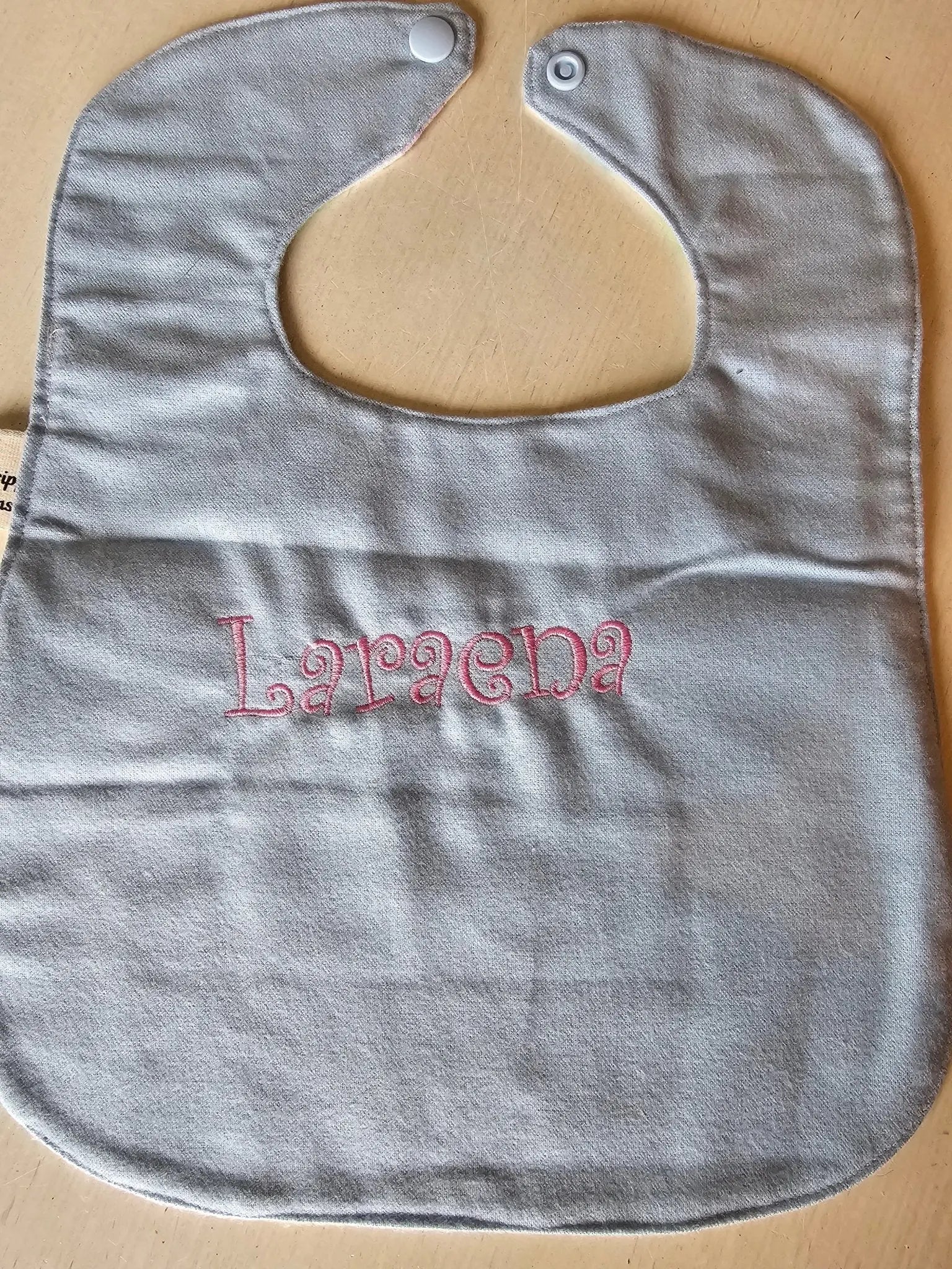 Personalized Baby Bib: Handmade cotton bib with name embroidery - East Mississippi Creations