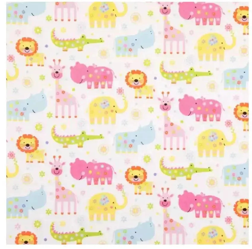 Animal Pattern Baby Taggy Blanket: Handmade Sensory Toy - Lion, Giraffe, Elephant. East Mississippi Creations