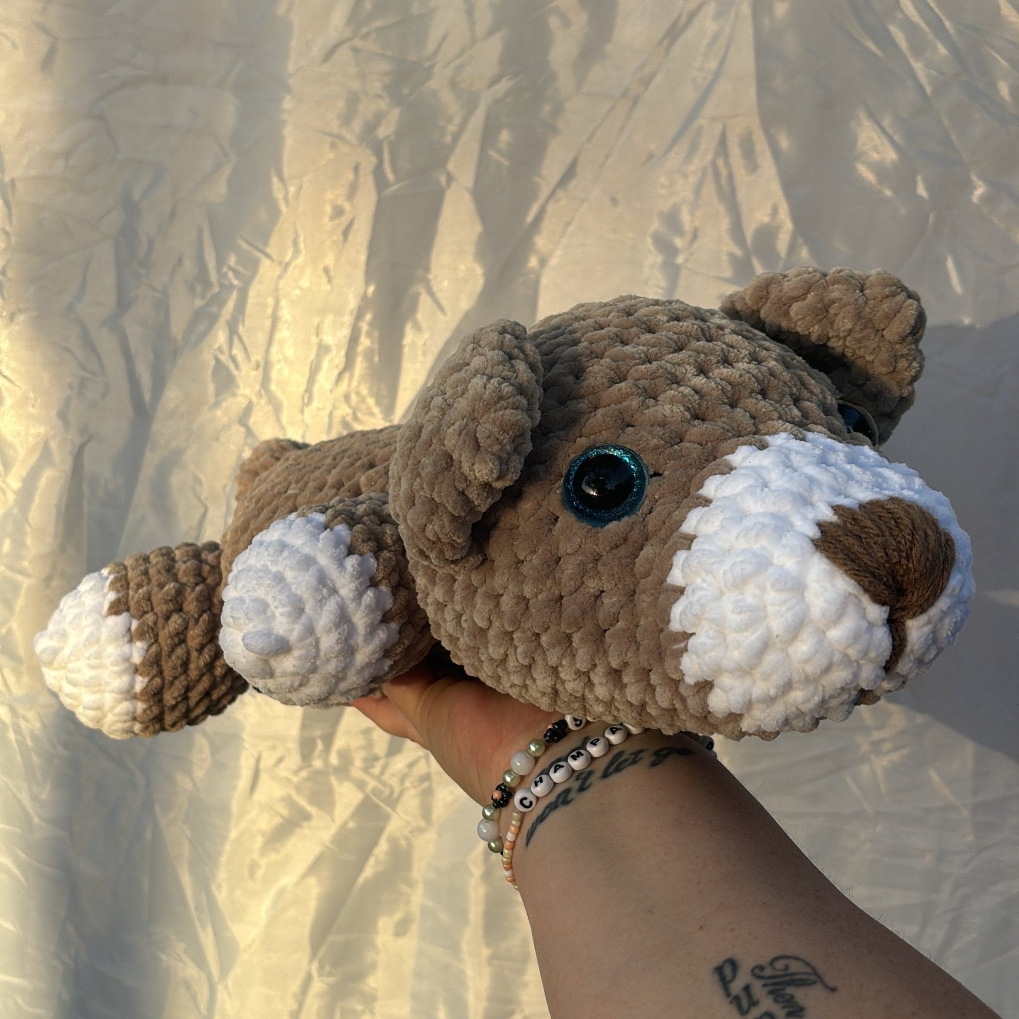Weighted Amigurumi Bear Plush, Ben the Bear by Main Street Collective - Handmade Comfort Toy for Anxiety Relief