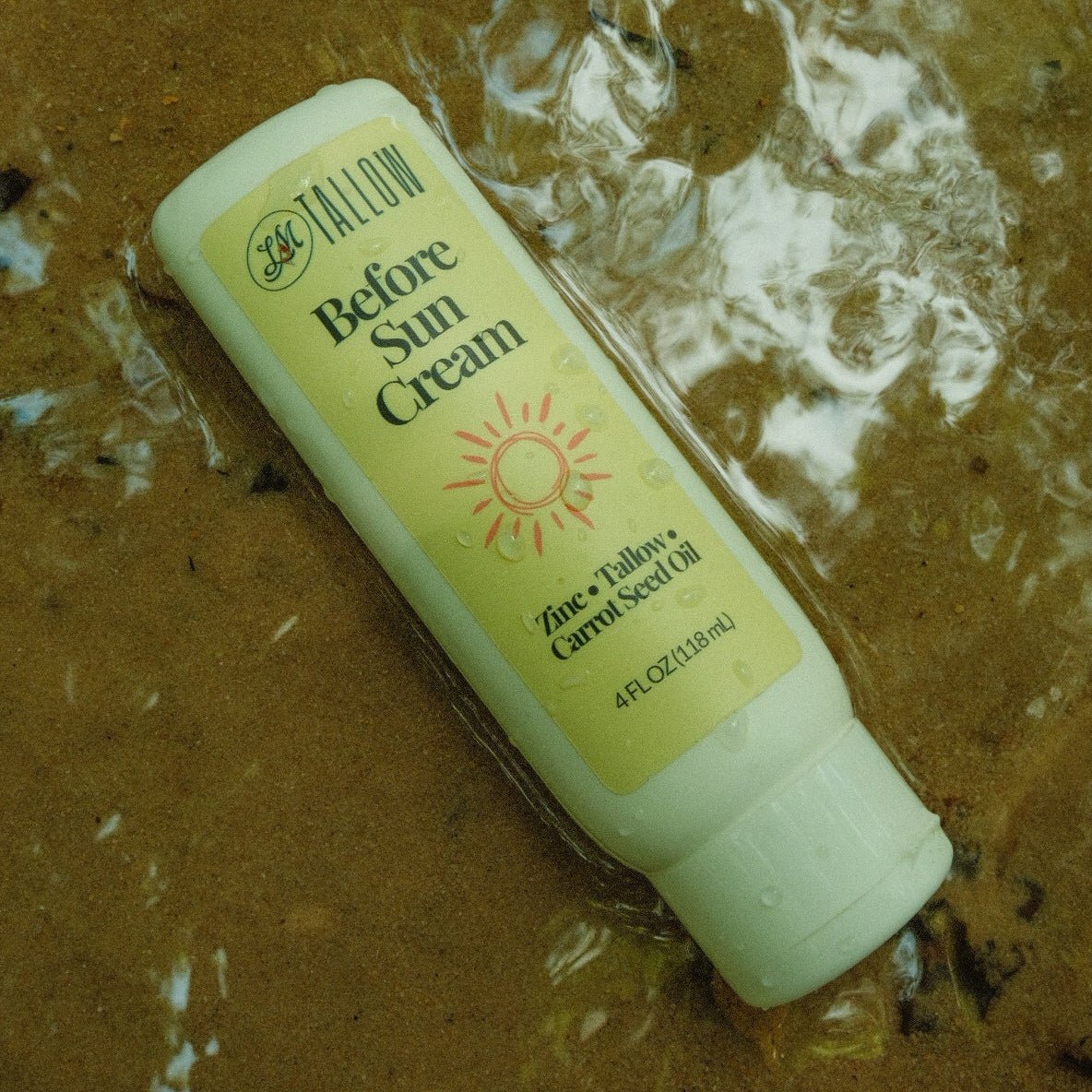 Tallow Before Sun Cream - Natural Sun Prep with Non-Nano Zinc Oxide & Carrot Seed Oil