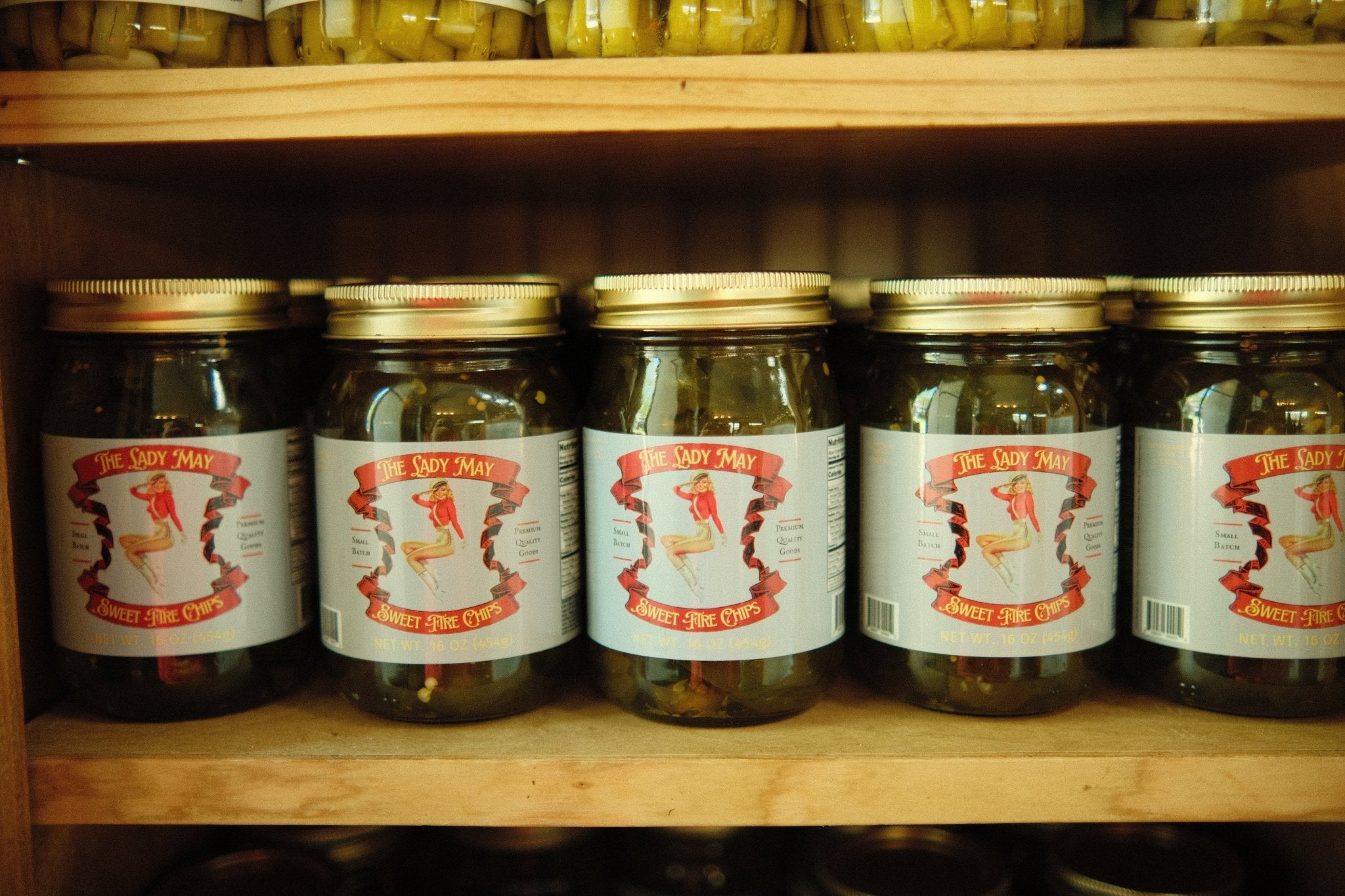Sweet Fire Pickle Slices - Sweet & Spicy Chips | Small Batch Restaurant Made | Lady May - 16oz