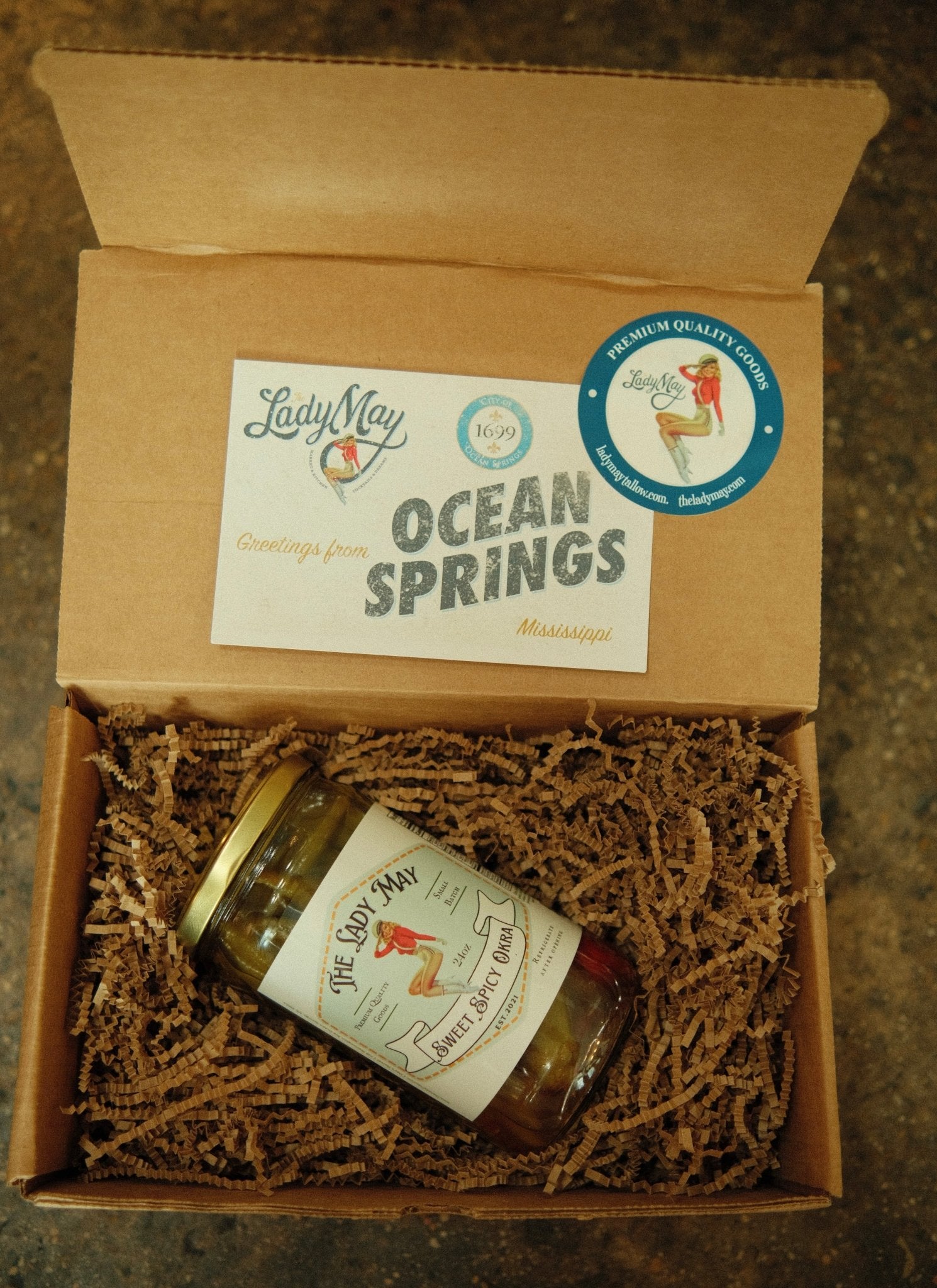 Sweet & Spicy Pickled Okra - Southern Style | Small Batch Restaurant Made | Lady May - 24oz