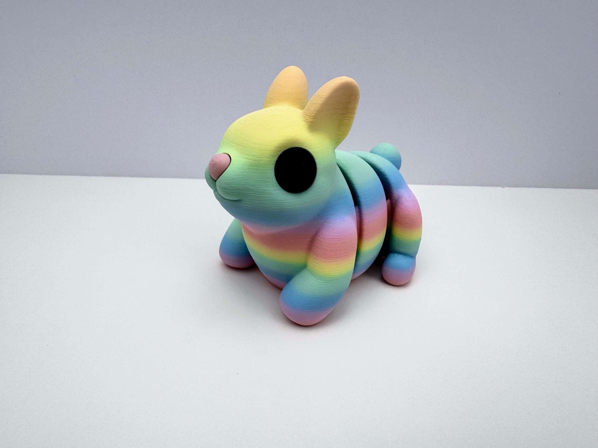 Rainbow Bunny Fidget Toy: 3D Printed Pastel Sensory Toy for Stress Relief - Mississippi Handmade