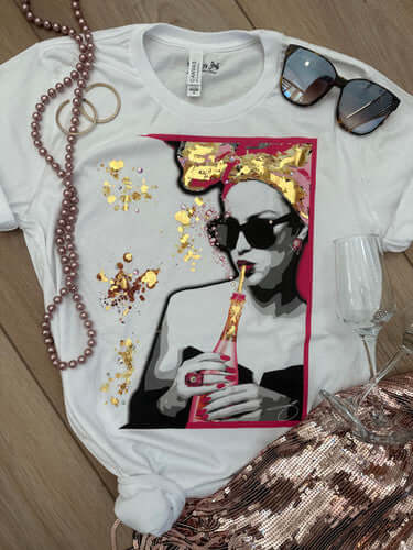 Keep It Trendy Rhinestone T-shirt: Women's Graphic Tee from Mississippi Boutique