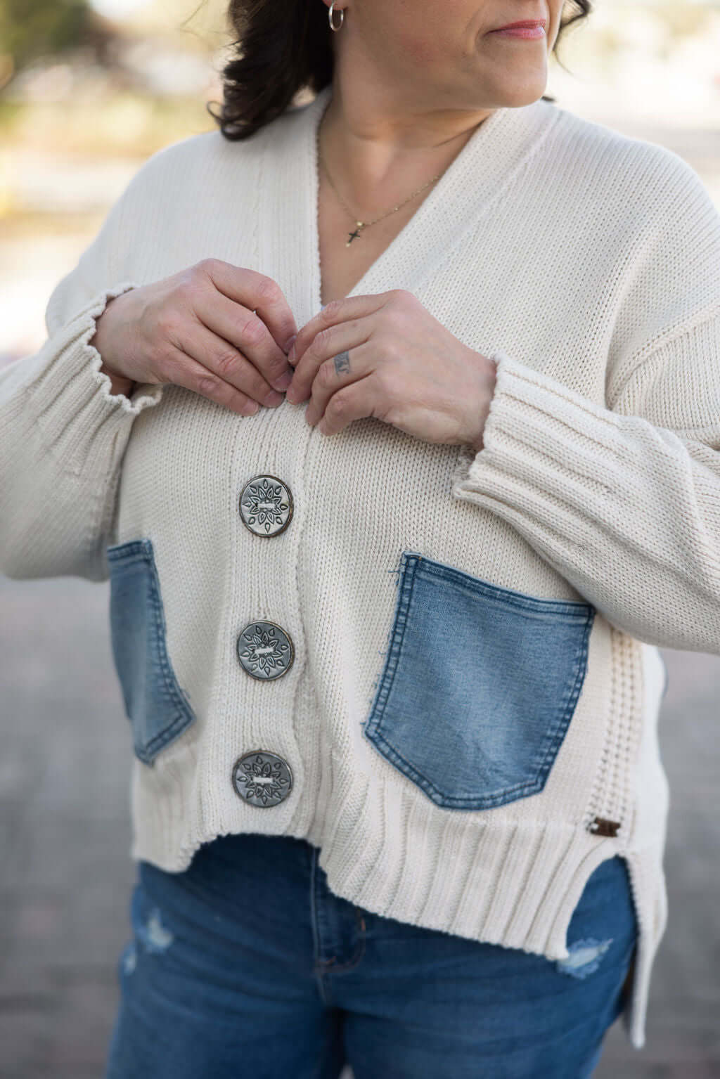 Shannon Passero Rockstar Rolling Stones Denim Boutique Cardigan by Keep It Trendy