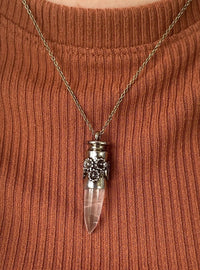 Crystal Rose Bullet Necklace on Mushroom Lady Co. card – Mississippi handmade fantasy jewelry