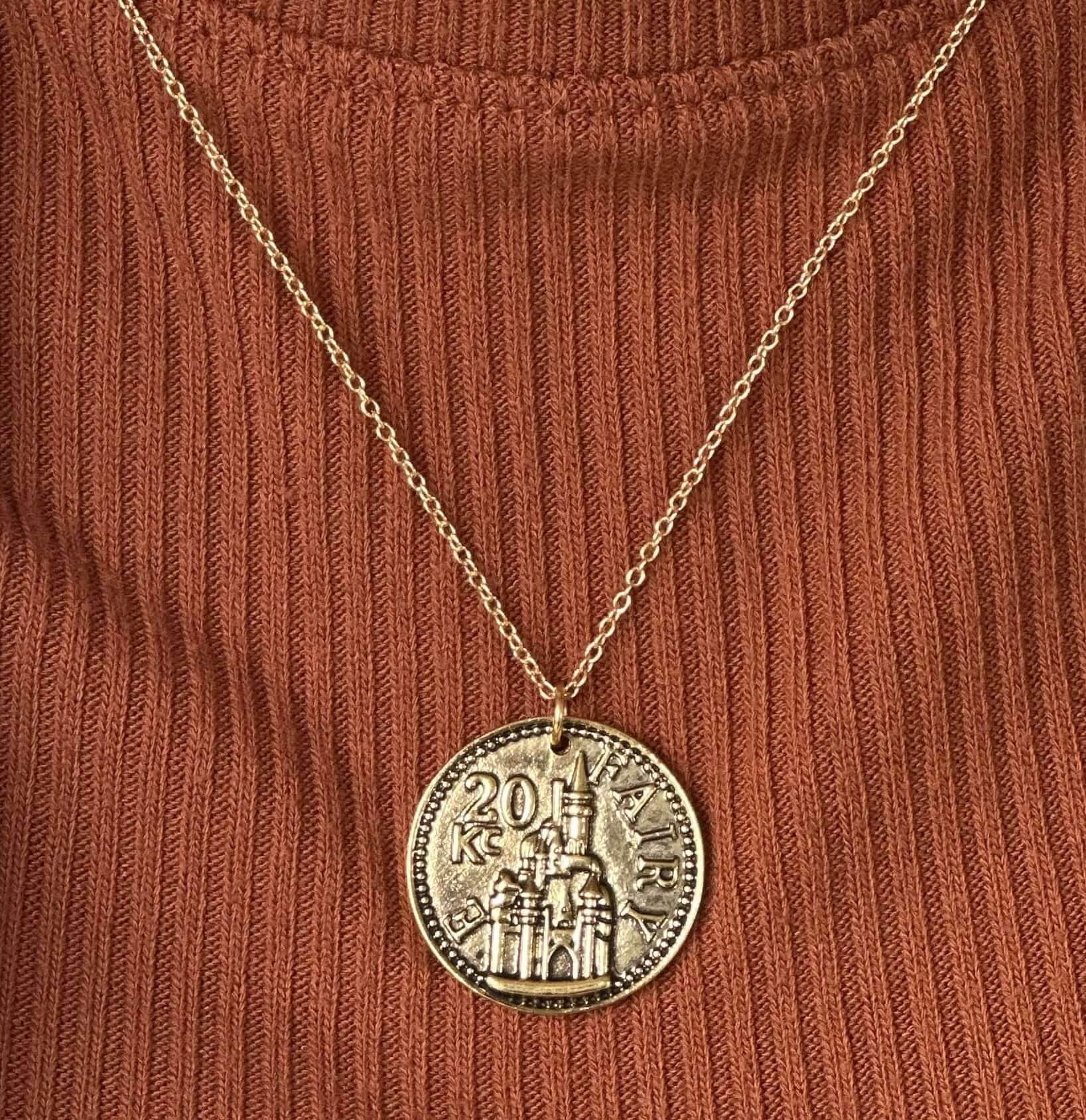 Fairy Coin Necklace by Mushroom Lady Co. – Mississippi handmade fantasy jewelry with 16 inch chain