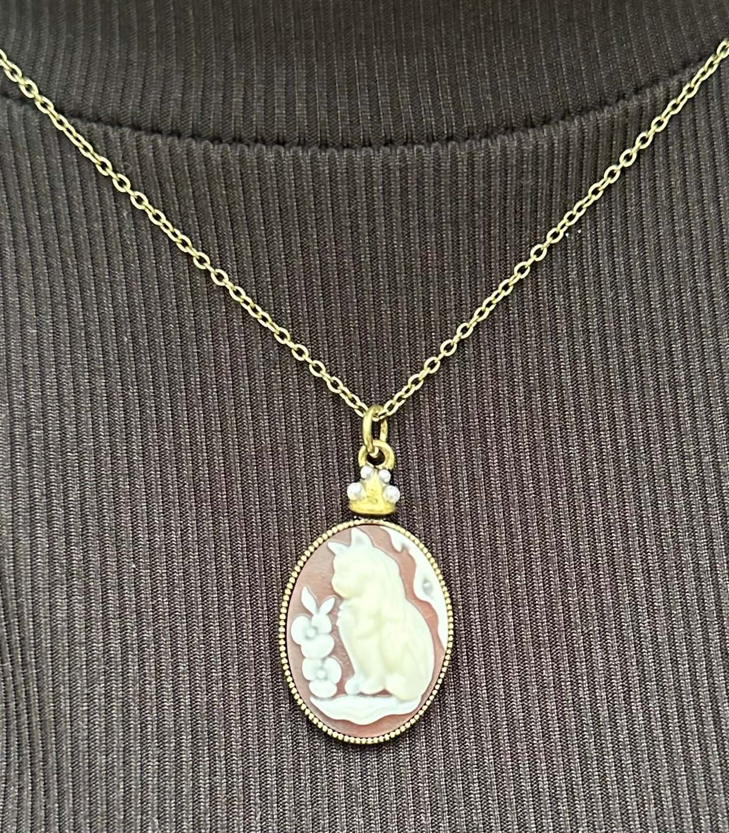 Garden Cat Necklace by Mushroom Lady Co. – Mississippi handmade whimsical cat jewelry