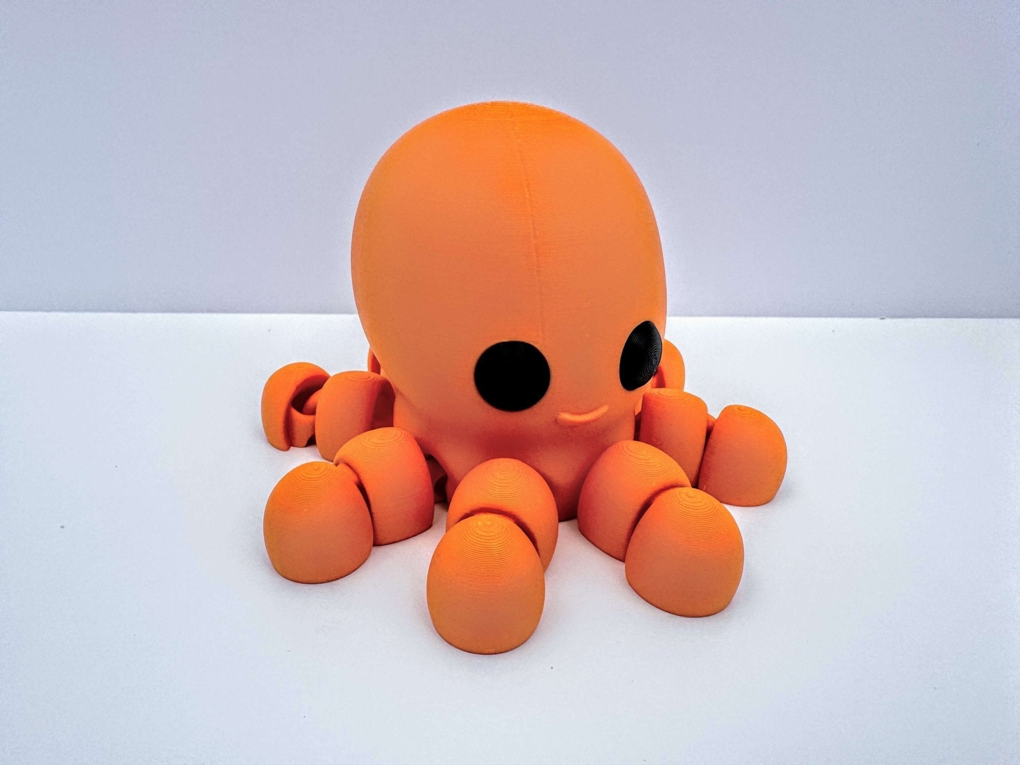 Orange Octopus Fidget Toy - 3D Printed Sensory Toy - Stress Relief