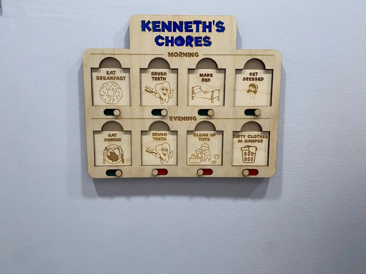 Kenneth's Wooden Chore Chart by Main Street Collective for Kids Daily Routine