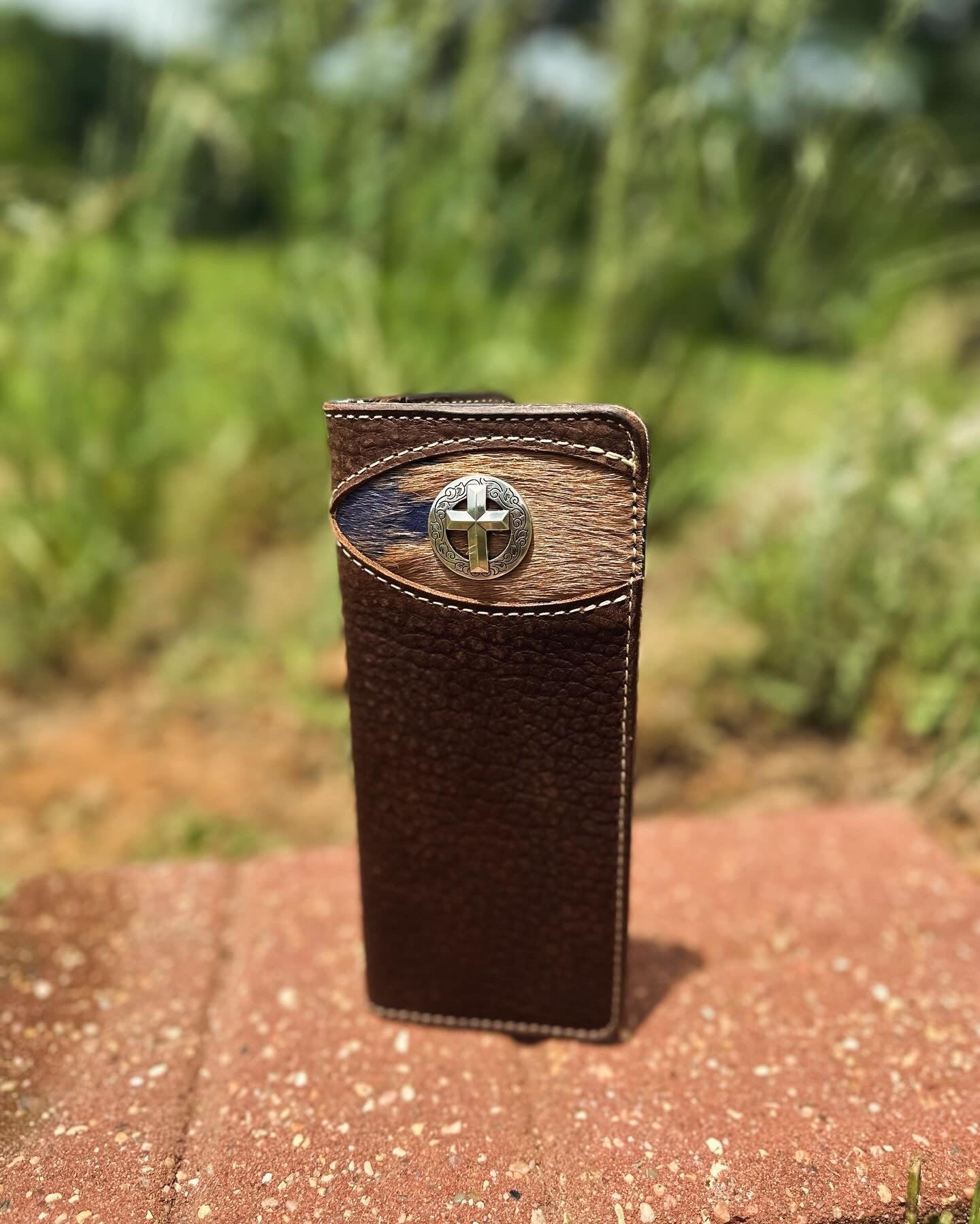 LONG WALLET Cowhide Cross Handmade Leather Wallet Main Street Collective