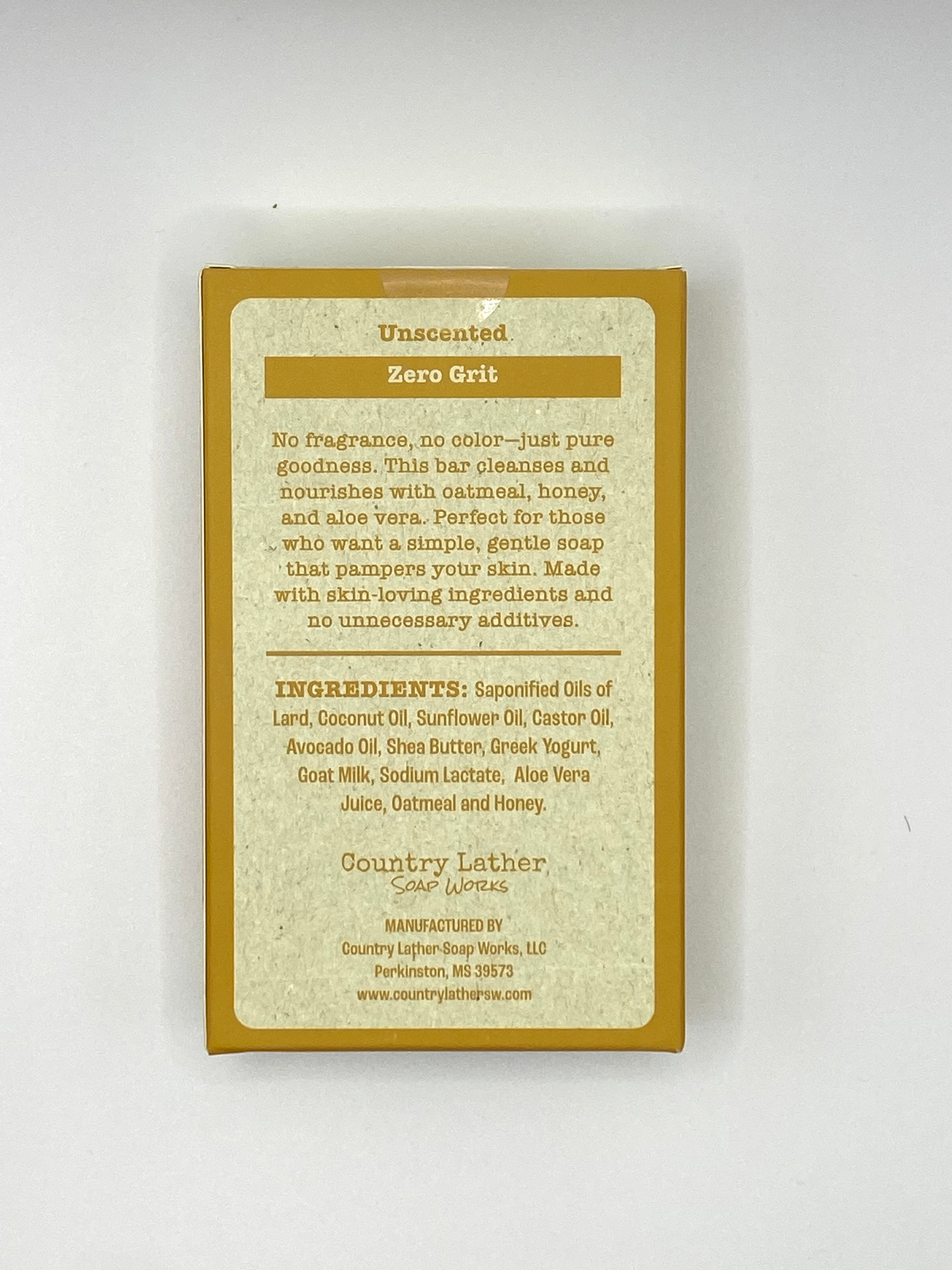 No Frills Soap Bar - Country Lather Unscented Oatmeal Honey Goat Milk Soap