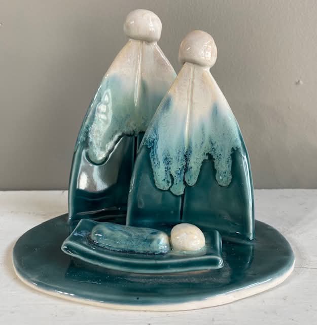 Handmade Ceramic Nativity Scene: Unique Pottery Christmas Decoration