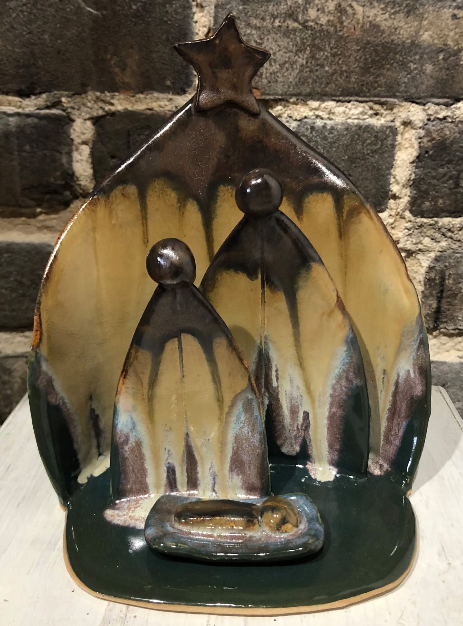 Handmade Ceramic Nativity Scene: Artistic Christmas Decoration, Pottery Workshop Project.