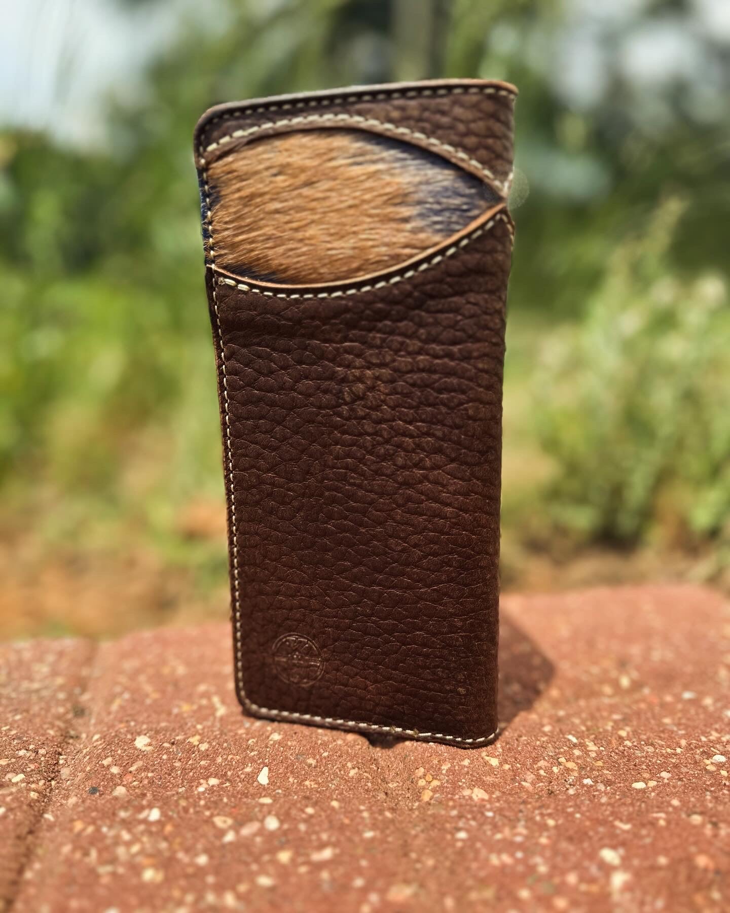 Long Leather Wallet with Cowhide Accent | Checkbook Style | Main Street Collective