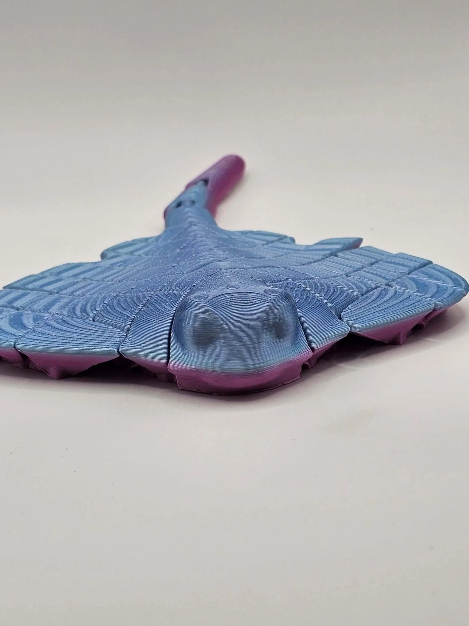 Close-up of movable fins and tail on articulated stingray fidget by The Tween Space – Mississippi handmade gifts