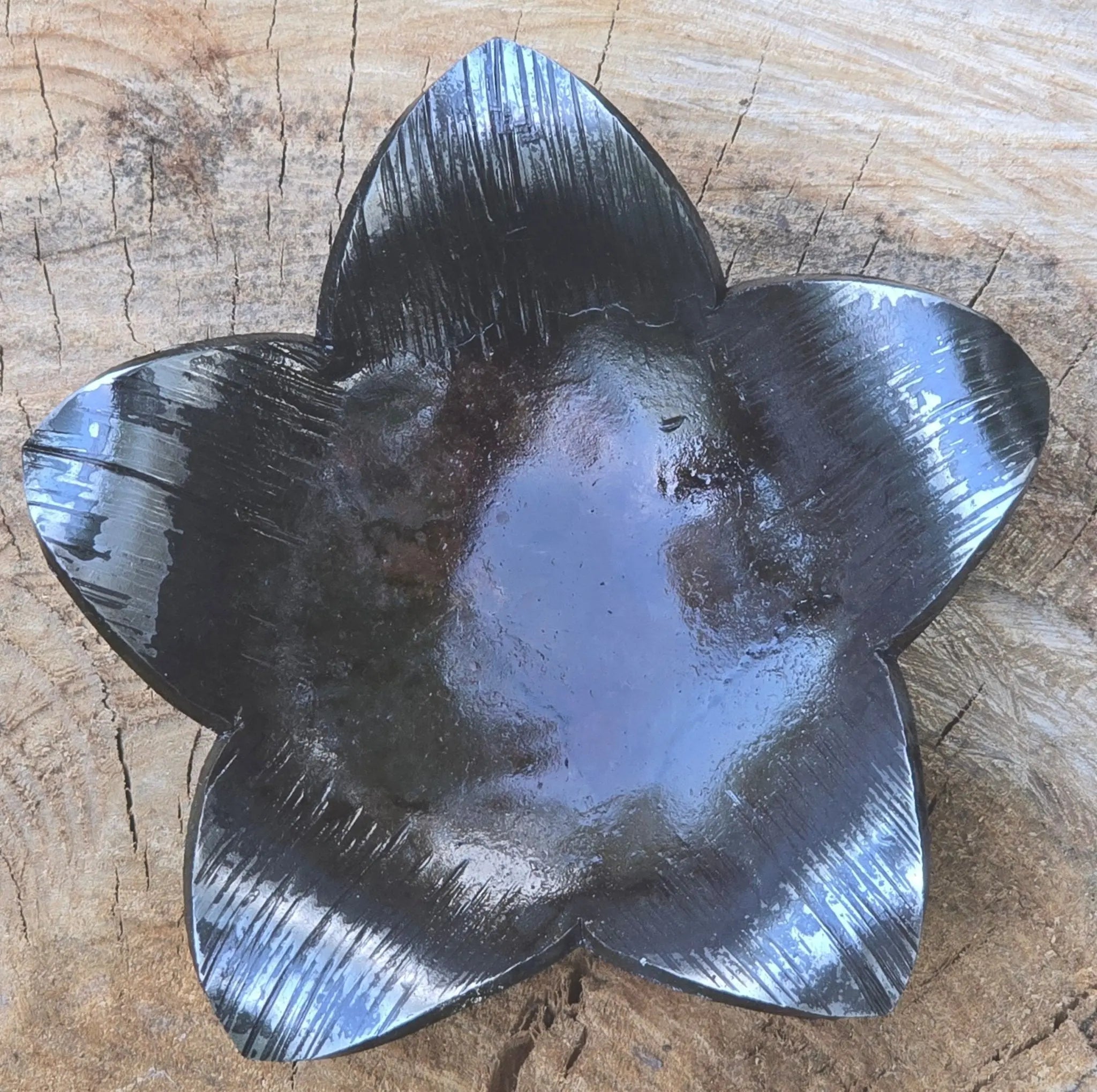 Forged Flower Dish - Handcrafted metal dish by Redbeard's Forge. Main Street Collective