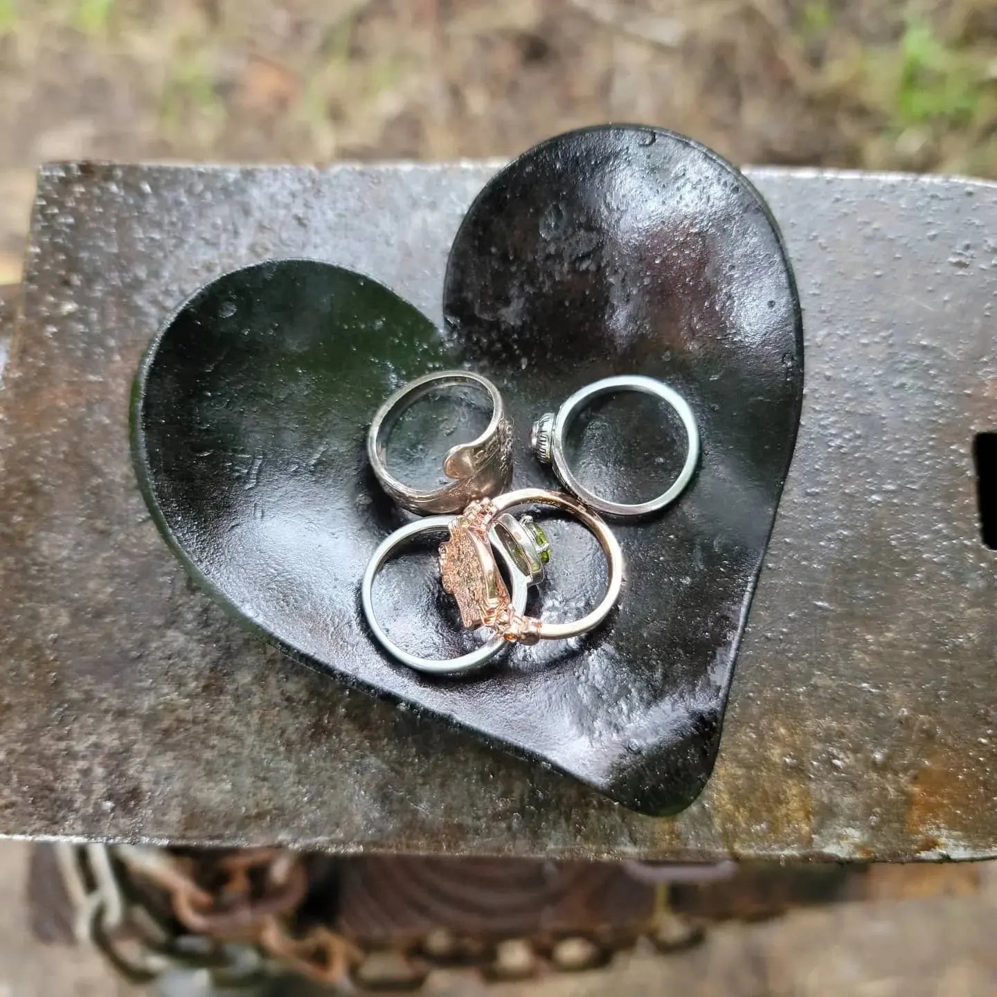 Forged Heart Shaped Dish Redbeard's Forge LLC