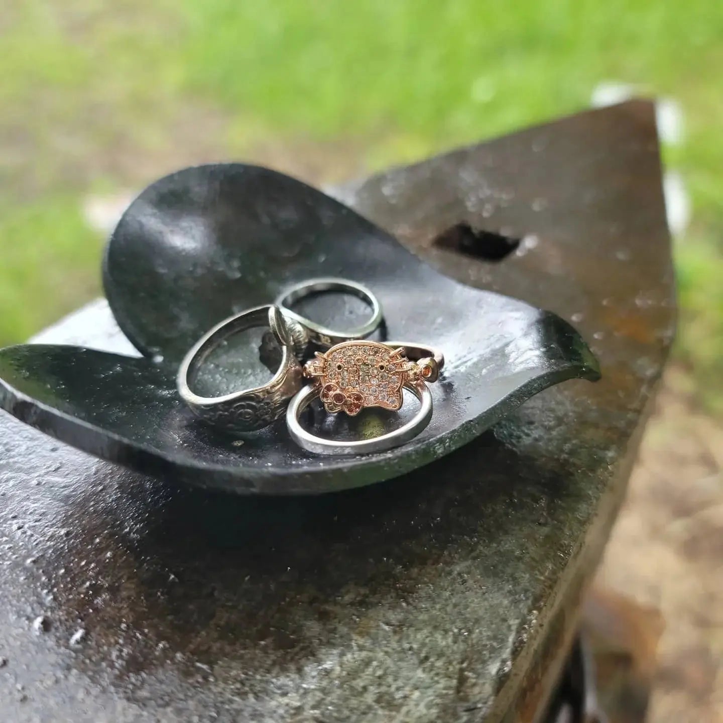 Forged Heart Shaped Dish Redbeard's Forge LLC