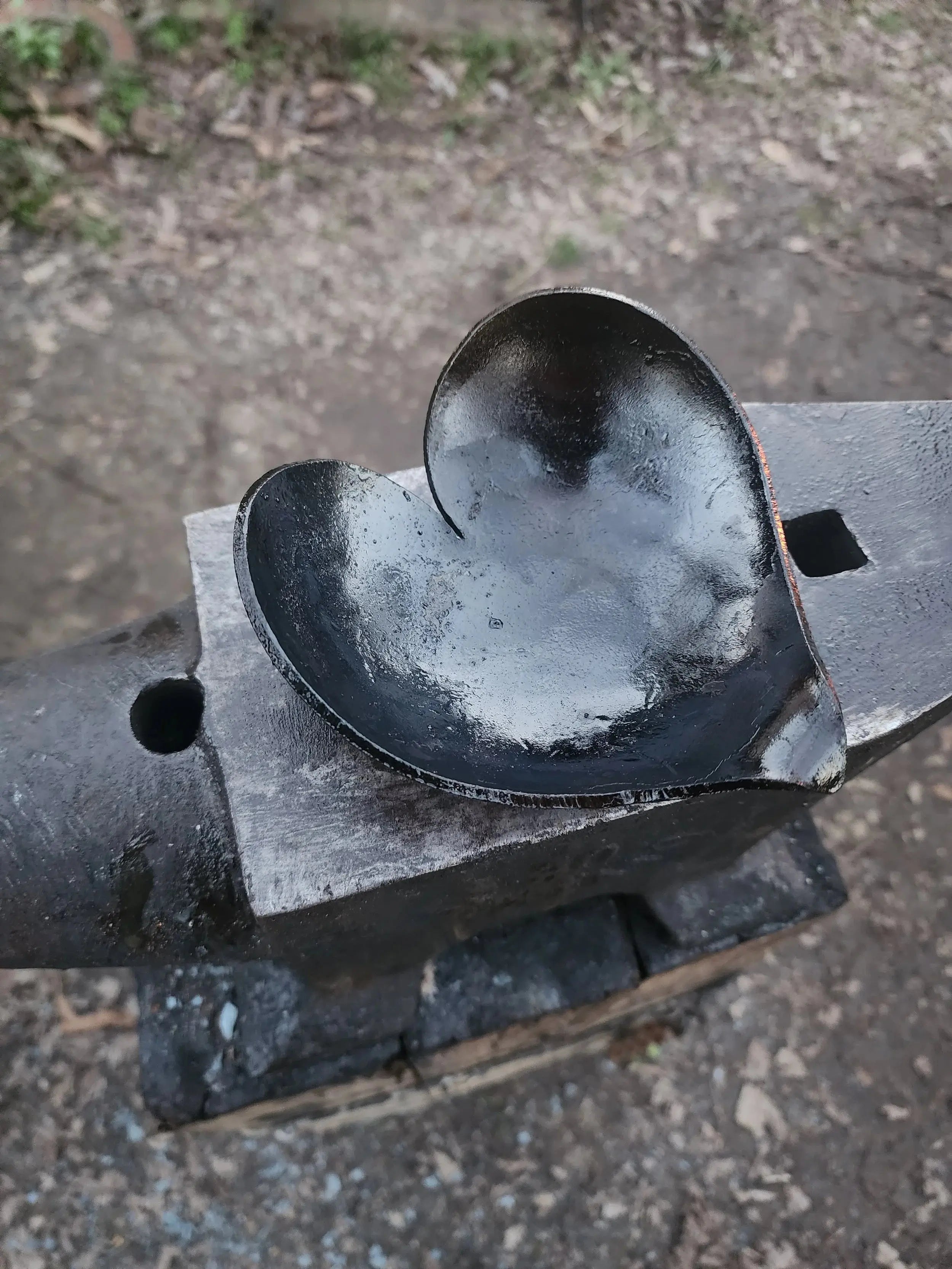 Forged Heart Shaped Dish Redbeard's Forge LLC