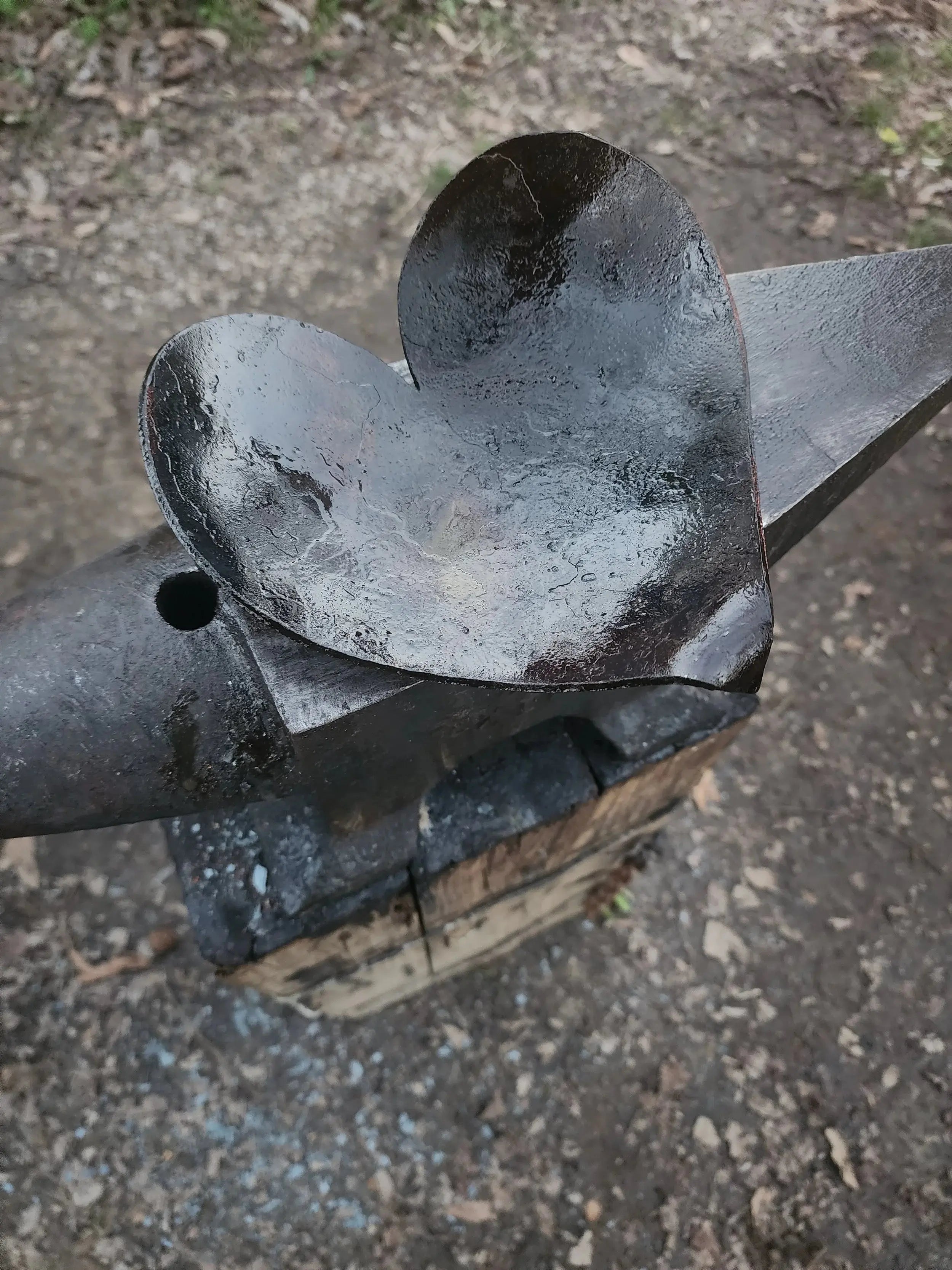 Forged Heart Shaped Dish Redbeard's Forge LLC