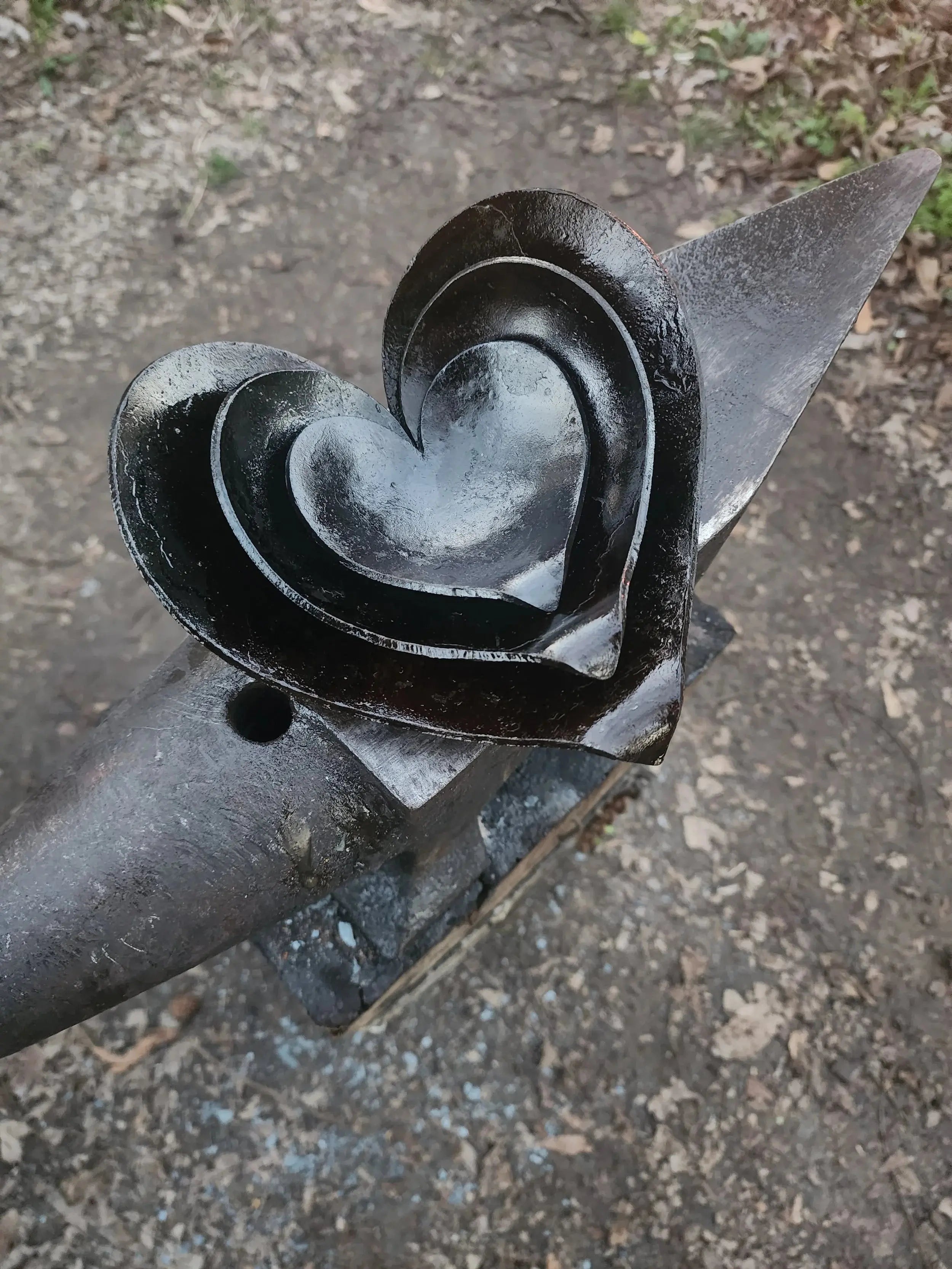 Forged Heart Shaped Dish Redbeard's Forge LLC