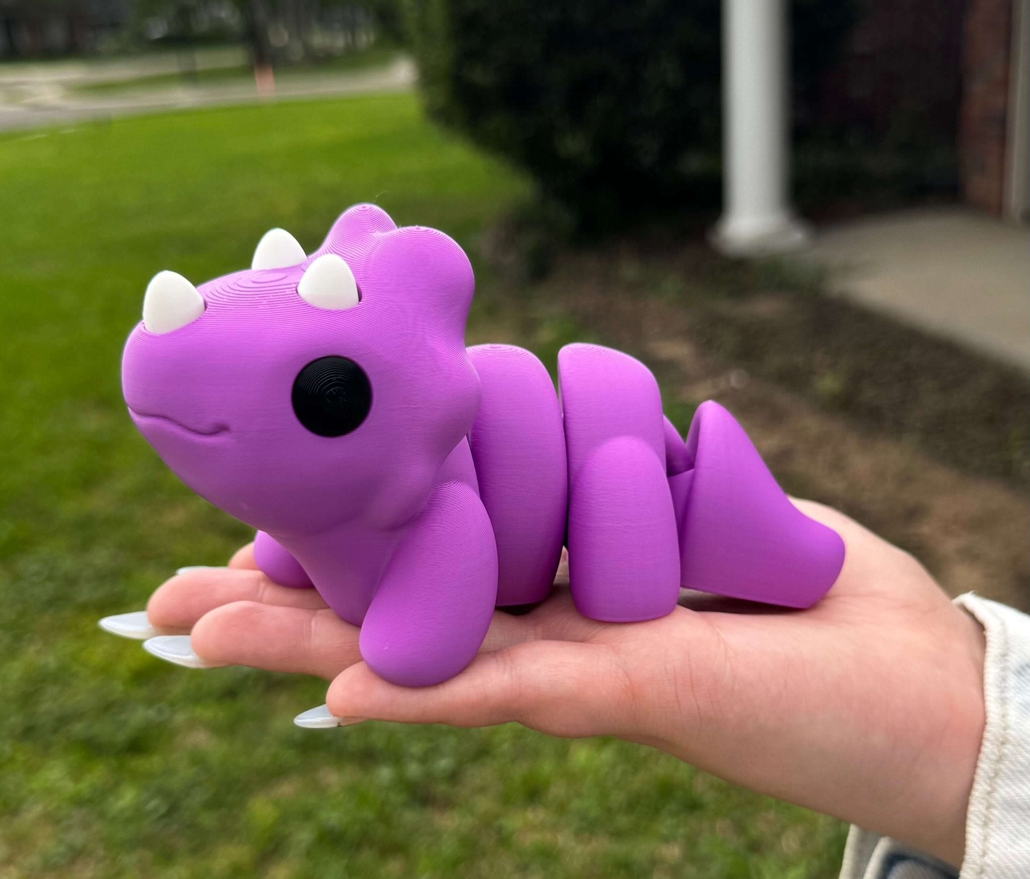 3D Printed Triceratops Fidget Toy - Articulated Sensory Toy for Focus and Fun