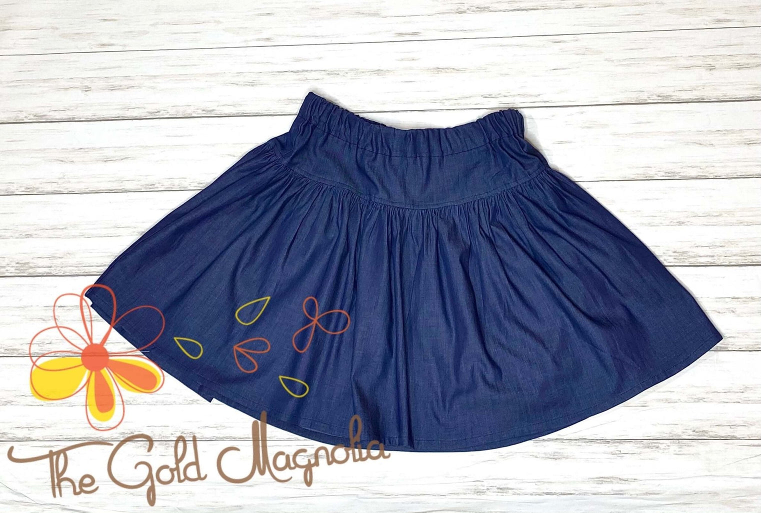 Girls Denim Twirl Skirt