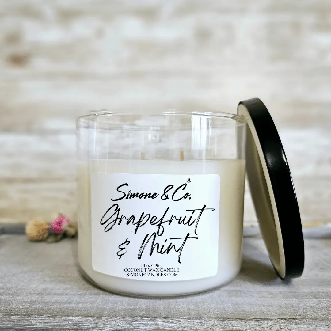 Simone & Co. Grapefruit & Mint Candle | Scented Coconut Wax Candle