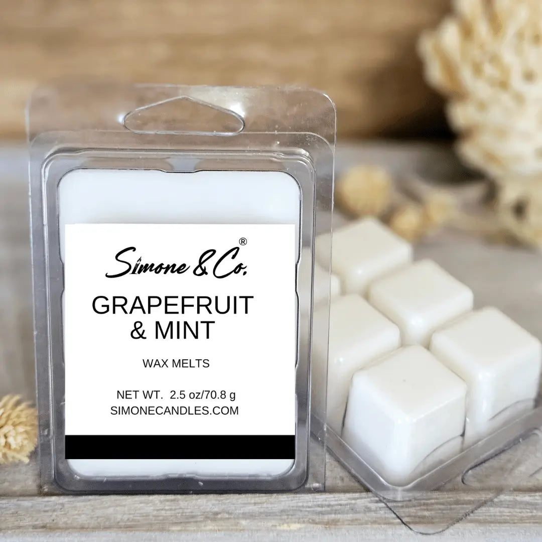 Grapefruit & Mint Wax Melts - Simone & Co. Aromatherapy Scented Wax Cubes