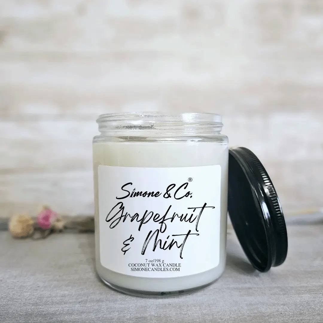 Simone & Co. Grapefruit & Mint Candle - Coconut Wax Scented Candle