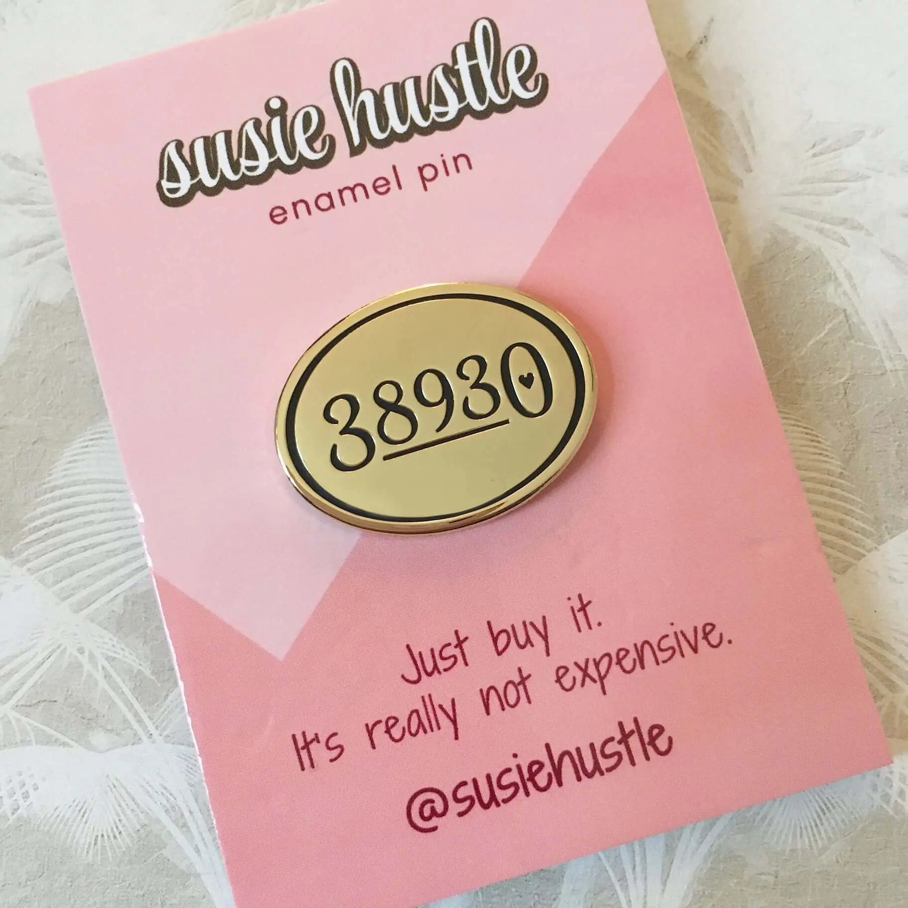 Buy Susie Hustle Greenwood MS 38930 Enamel Pin - Mississippi Gift Souvenir Zip Code