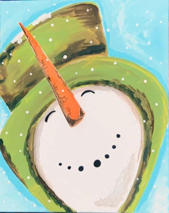 DIY Snowman Painting Kit: Happy Holiday Canvas Art for Adults & Kids