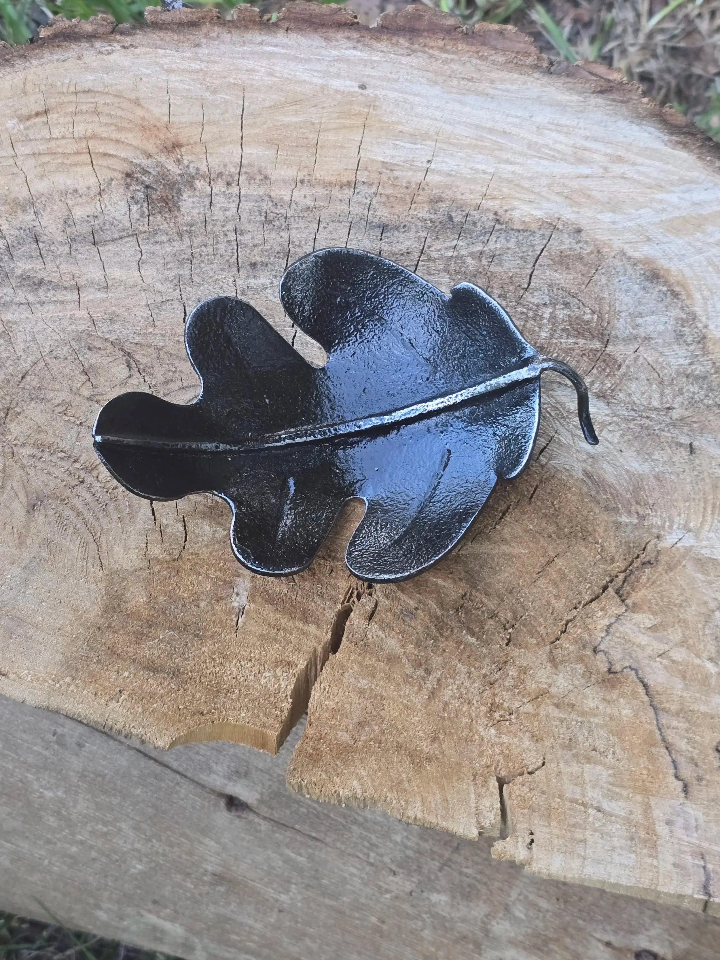 Hand Forged Oak Leaf Dish Redbeard's Forge LLC